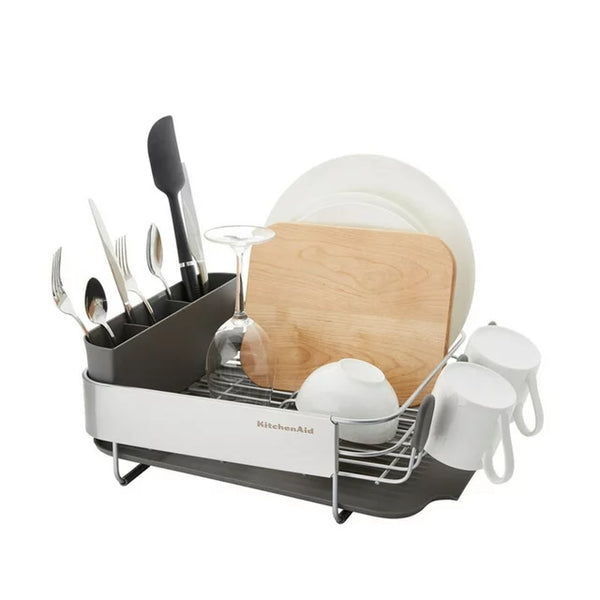 KitchenAid Ss Wrap Compact Dish Rack Satin Gray