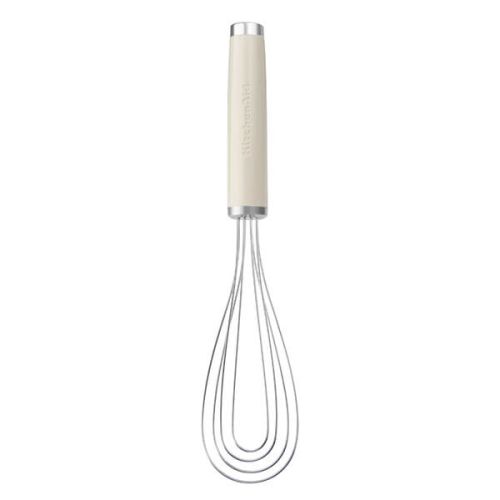 KitchenAid Stainless Steel Flat Whisk, Almond Cream, 29cm Carded